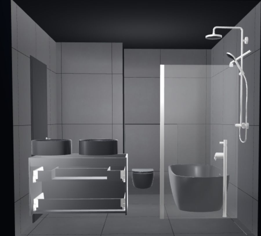 3D-ontwerp van uw nieuwe badkamer — inbegrepen bij Badpaleis